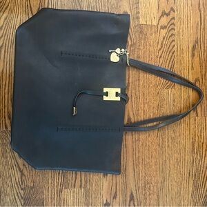 MK black leather tote bag